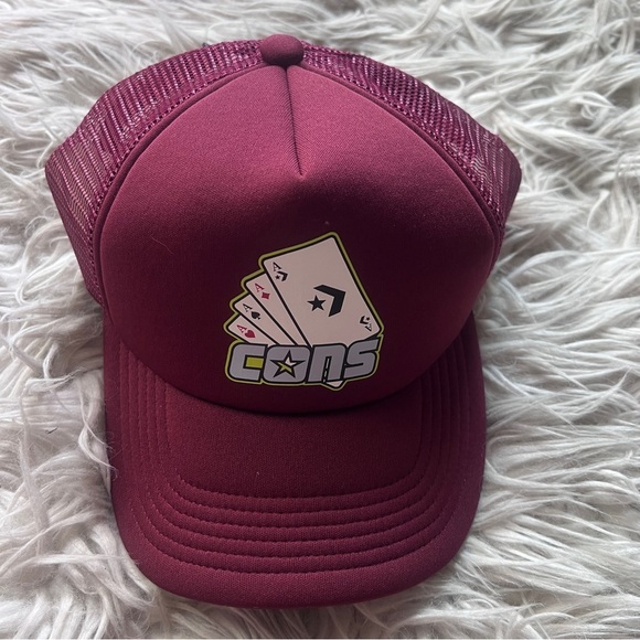 Converse Burgundy Red Trucker Hat NWT - Picture 5 of 11